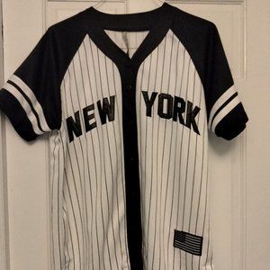 New York Baseball Black and White Jersey